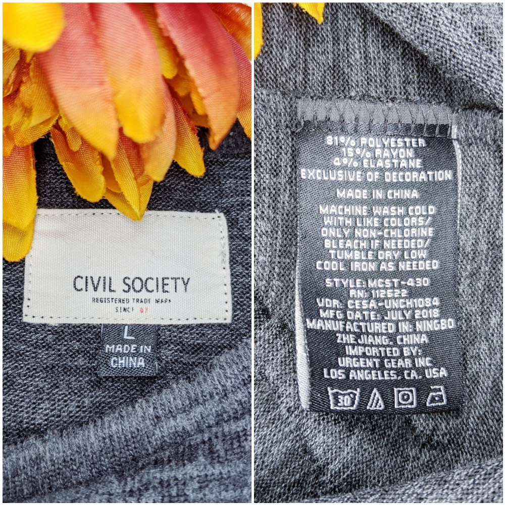 SOLD!!! Civil Society Gray Tee Size L - Picture 4 of 5